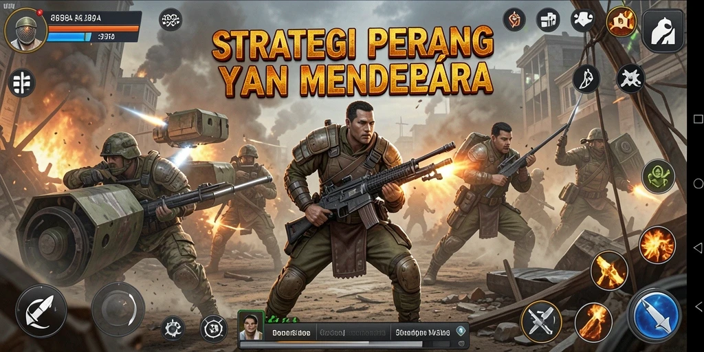 Screenshot menampilkan aksi pertempuran strategis dalam 898A.