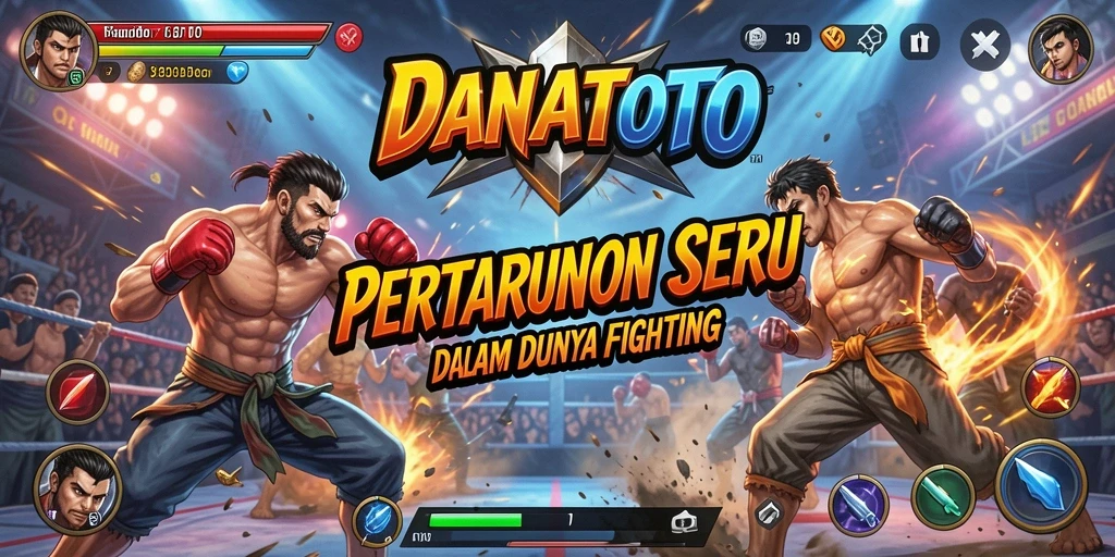 Tampilan gameplay yang epik di DANATOTO dengan aksi pertarungan seru.