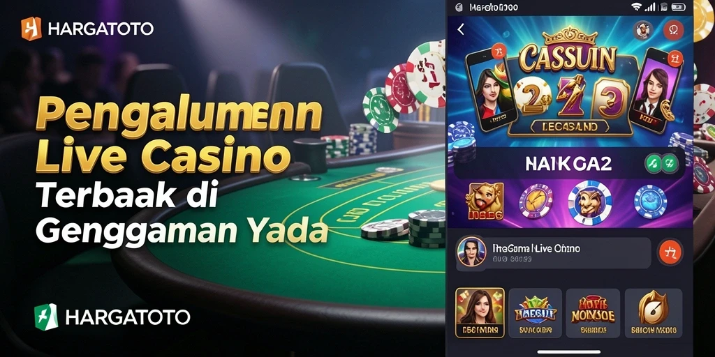 Screenshot gameplay HARGATOTO menampilkan dealer profesional dan interaksi pemain.