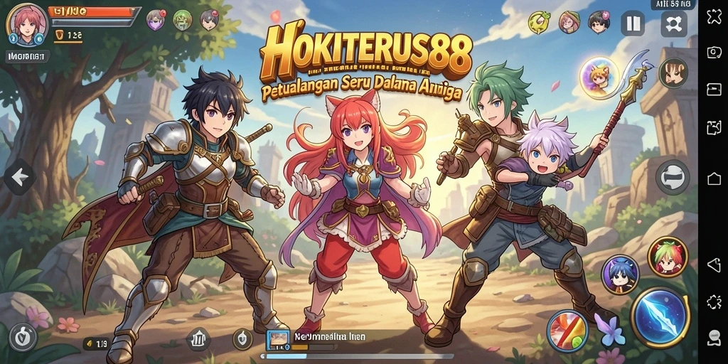 Screenshot gameplay HOKITERUS88 menampilkan pertempuran seru dalam dunia anime yang memukau.