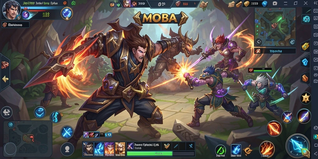 Tampilan gameplay seru dalam pertarungan tim di JP6789.