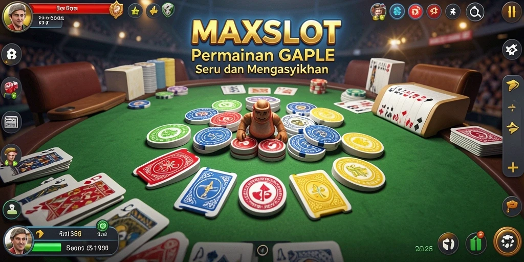 Screenshot gameplay MAXSLOT menunjukkan suasana permainan Gaple yang seru.