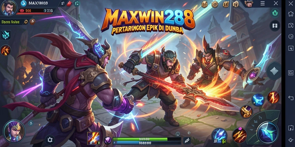 Tangkapan layar menampilkan aksi seru dalam game MOBA MAXWIN288.