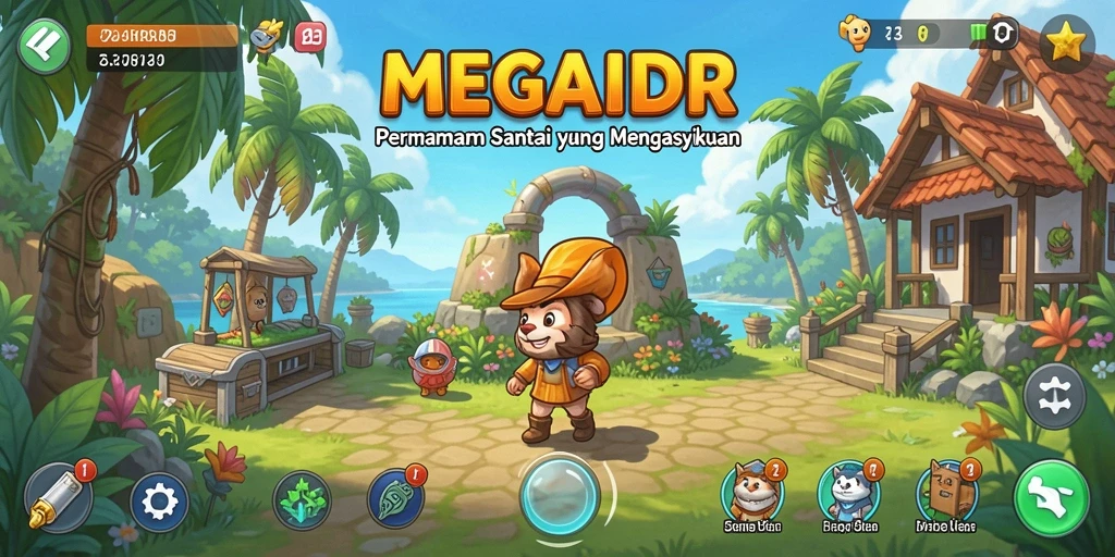Tampilan gameplay MEGAIDR yang seru dan penuh warna.