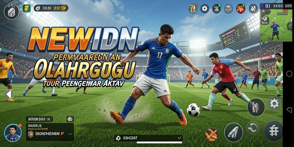 Tangkapan layar utama NEWIDN menampilkan gameplay dinamis olahraga yang seru.