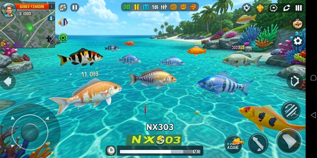 Gameplay NX303 yang menampilkan aksi tembak ikan yang mendebarkan.