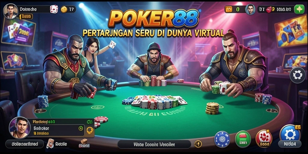 Tangkapan layar dari gameplay POKER88 memperlihatkan pertarungan yang mendebarkan.