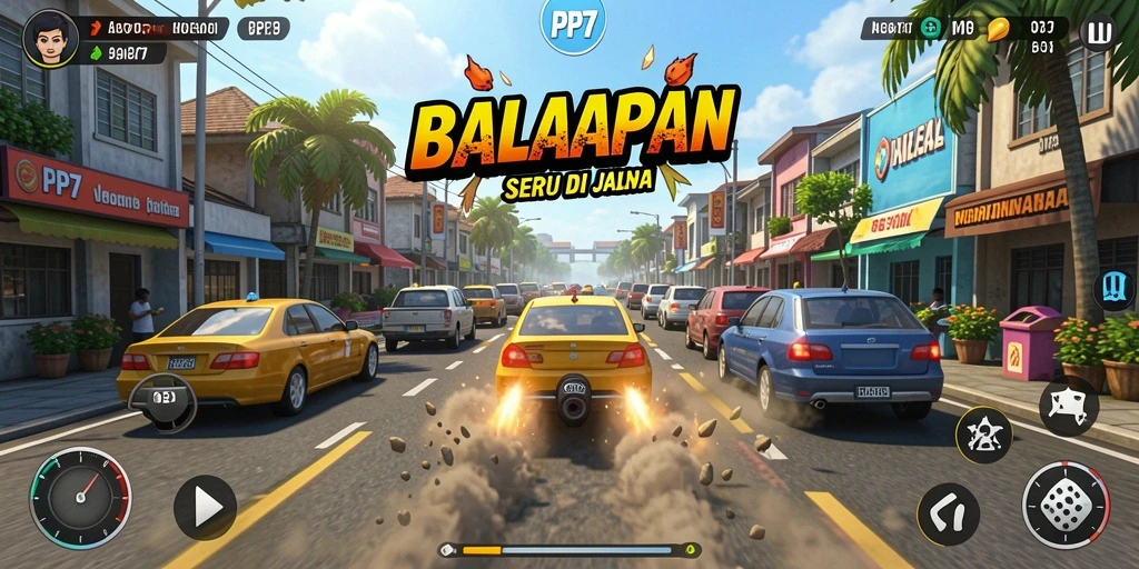 Tampilan gameplay seru dari PP7 saat balapan di trek
