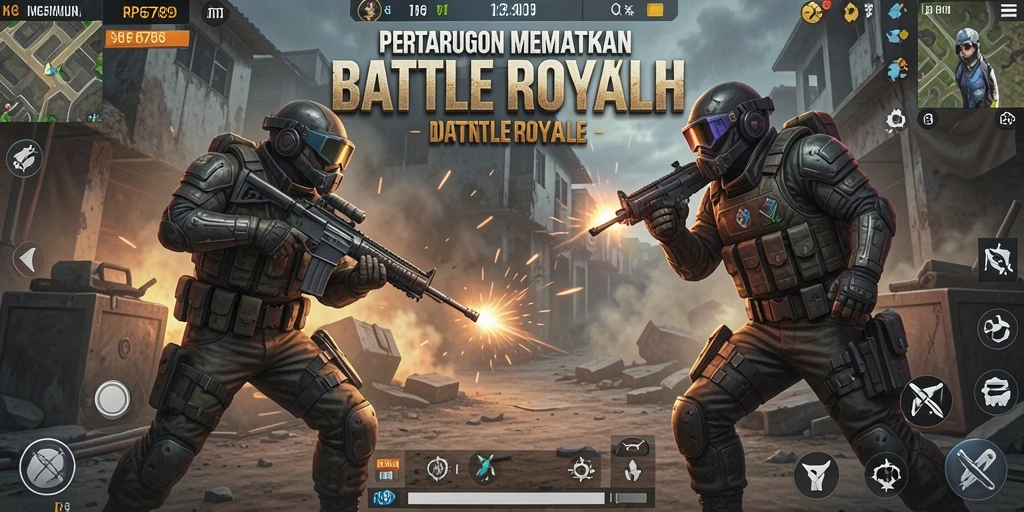 Tangkapan layar gameplay RP6789 yang menampilkan aksi Battle Royale yang mendebarkan.