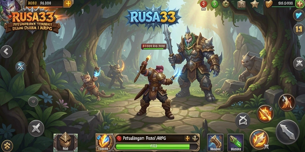Tampilan gameplay mendebarkan dari RUSA33 dalam dunia ARPG.