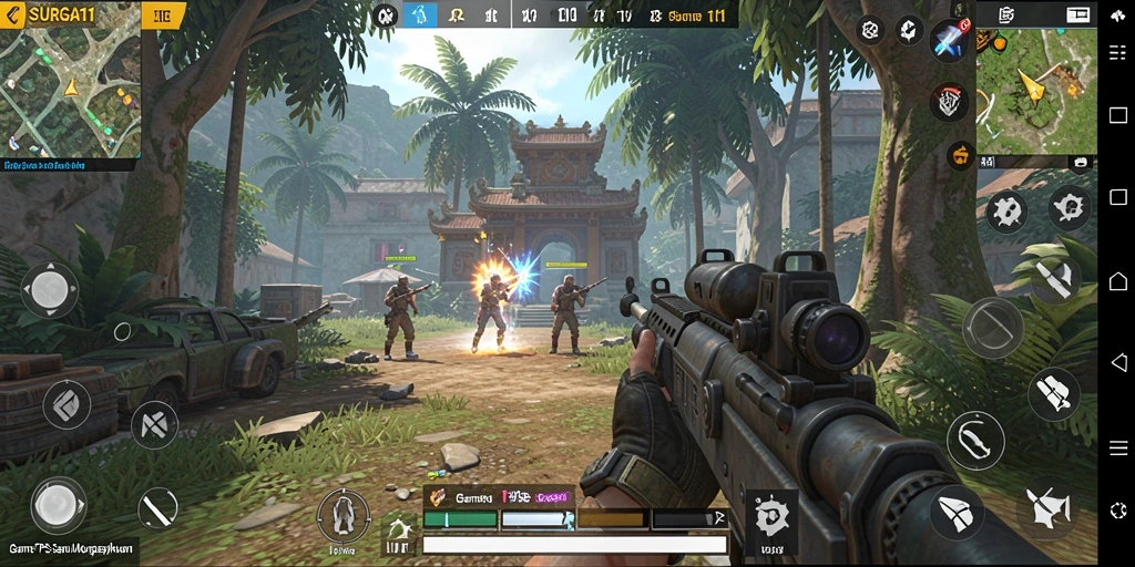 Screenshot SURGA11 menampilkan aksi intens dalam permainan TPS.