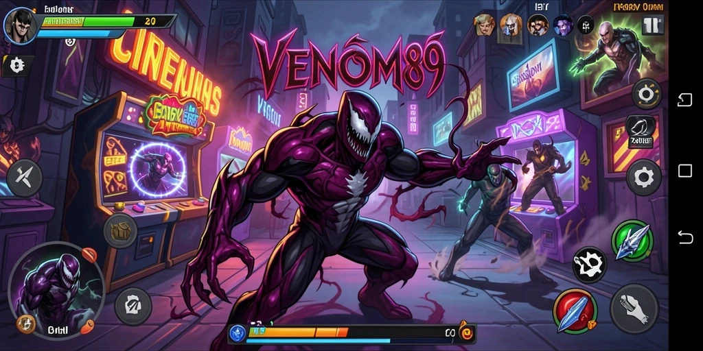 Screenshot gameplay VENOM889 dengan aksi seru dan tantangan Arcade.